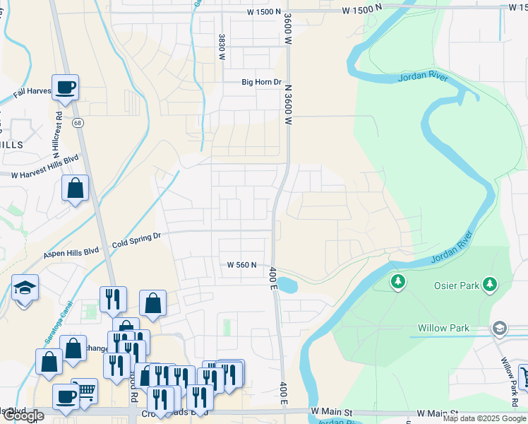 map of restaurants, bars, coffee shops, grocery stores, and more near 761 N Cold Pond Ave in Lehi