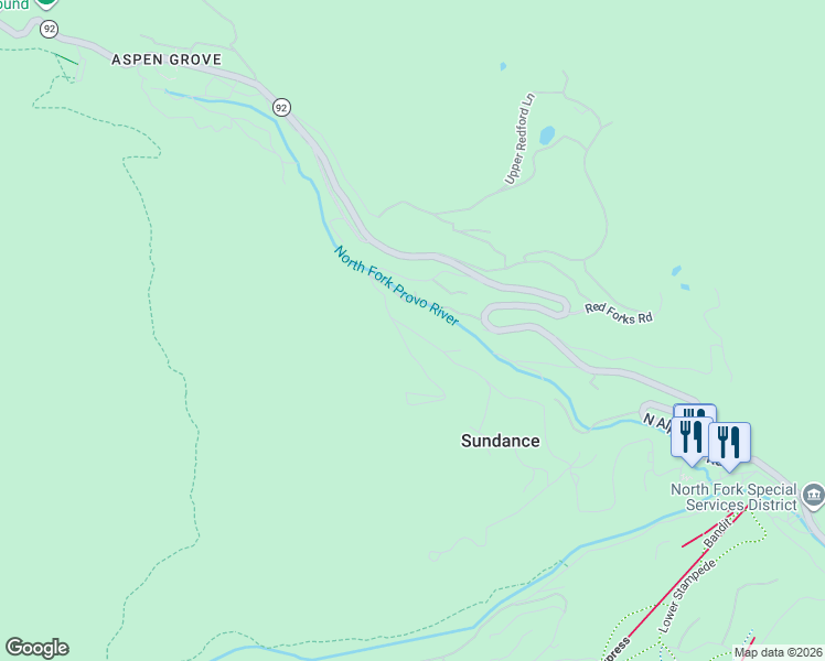 map of restaurants, bars, coffee shops, grocery stores, and more near 9098 Timphaven Road in Sundance