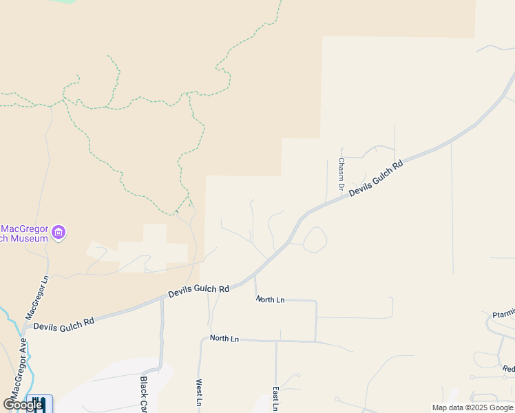 map of restaurants, bars, coffee shops, grocery stores, and more near 1309 Devils Gulch Road in Estes Park