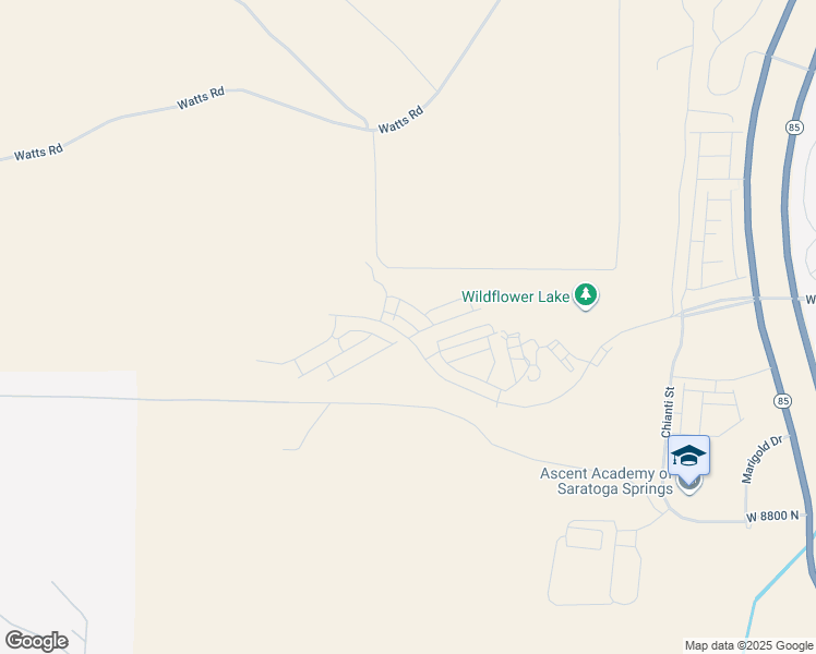 map of restaurants, bars, coffee shops, grocery stores, and more near 1437 Rose Glow Drive in Eagle Mountain