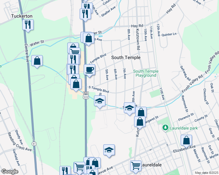map of restaurants, bars, coffee shops, grocery stores, and more near 4105 5th Avenue in Temple