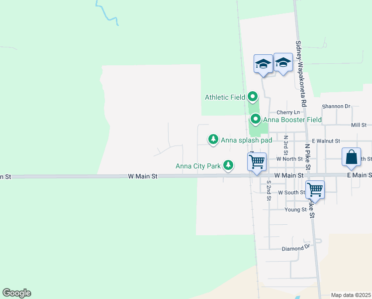 map of restaurants, bars, coffee shops, grocery stores, and more near 107a Brookside Drive in Anna