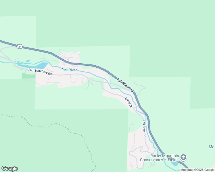 map of restaurants, bars, coffee shops, grocery stores, and more near 1516 Fish Hatchery Road in Estes Park