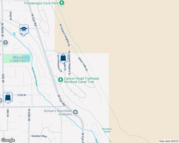 map of restaurants, bars, coffee shops, grocery stores, and more near 9058 Silver Lake Drive in Cedar Hills