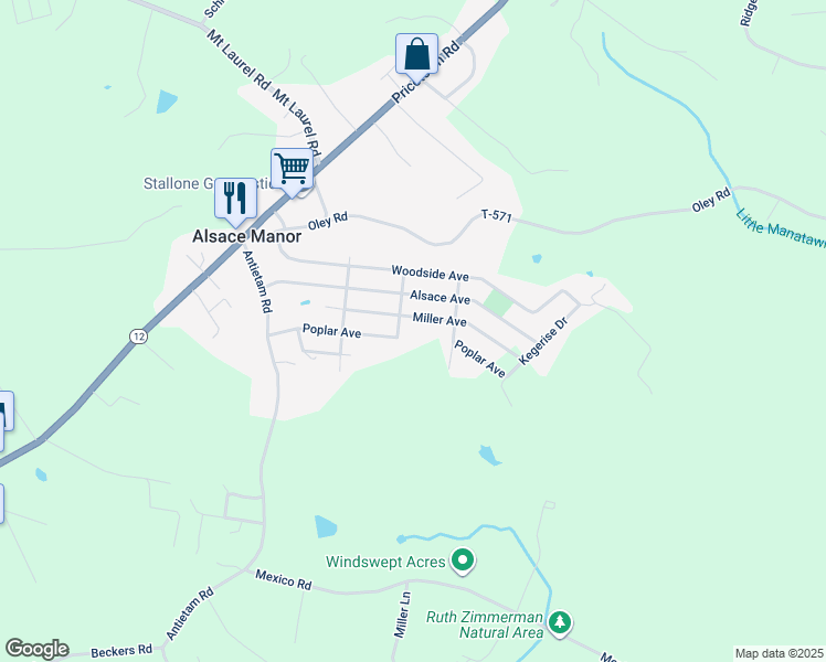 map of restaurants, bars, coffee shops, grocery stores, and more near 24 Miller Avenue in Temple