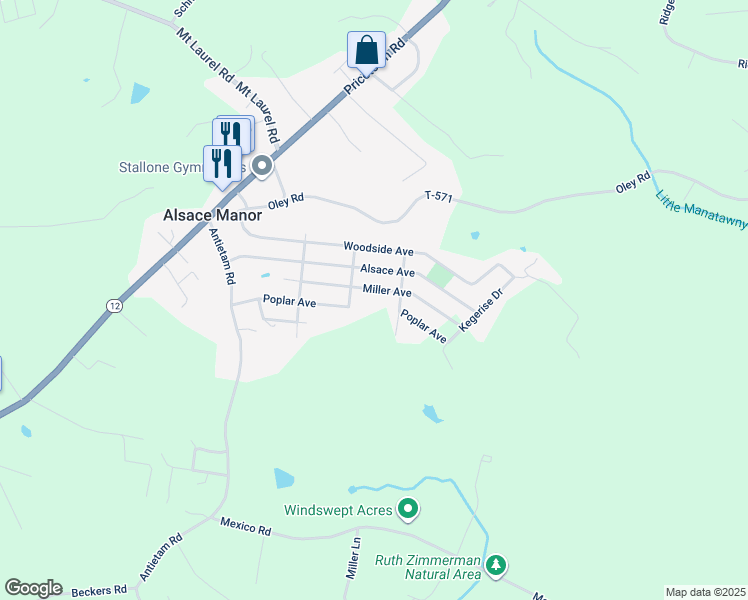 map of restaurants, bars, coffee shops, grocery stores, and more near 32 Miller Avenue in Temple