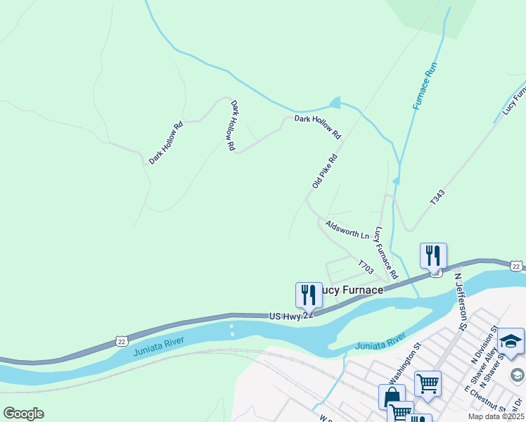 map of restaurants, bars, coffee shops, grocery stores, and more near 14 Equine Lane in Mount Union