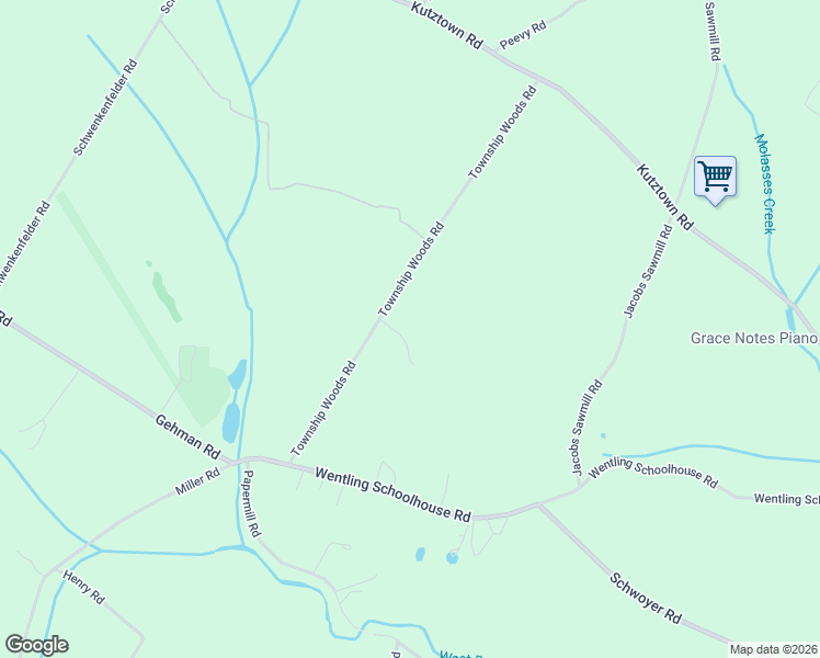 map of restaurants, bars, coffee shops, grocery stores, and more near 3106 Township Woods Road in East Greenville