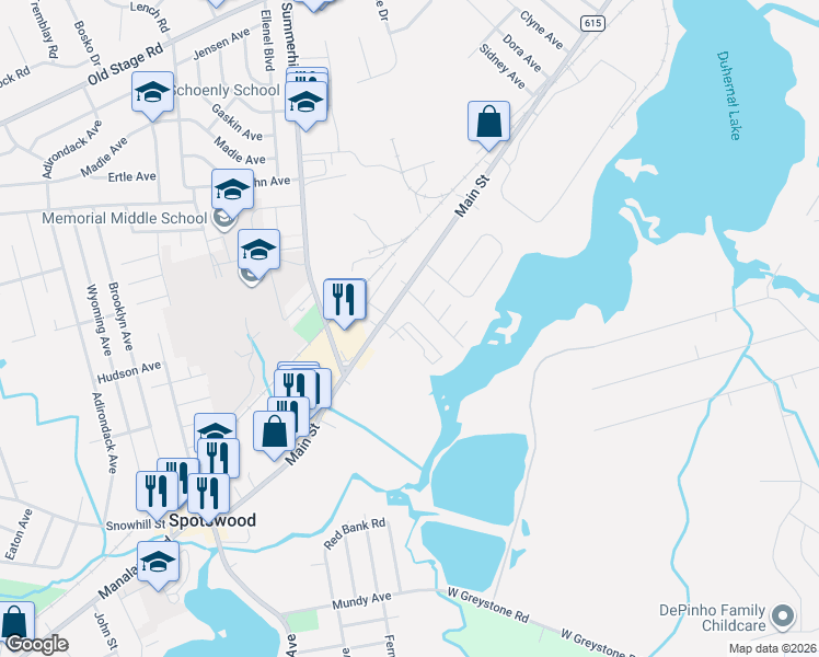 map of restaurants, bars, coffee shops, grocery stores, and more near 4 Macarthur Place in Spotswood