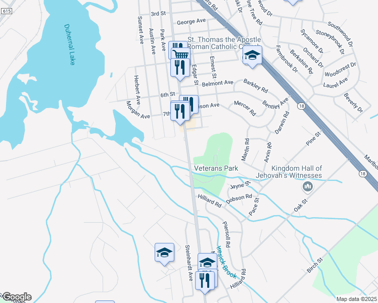 map of restaurants, bars, coffee shops, grocery stores, and more near 1226 Englishtown Road in Old Bridge