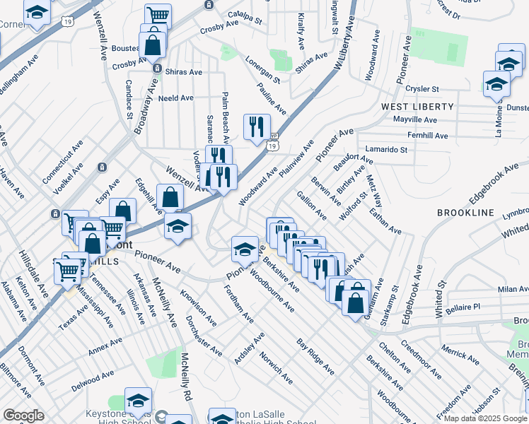 map of restaurants, bars, coffee shops, grocery stores, and more near 316 Templeton Avenue in Pittsburgh