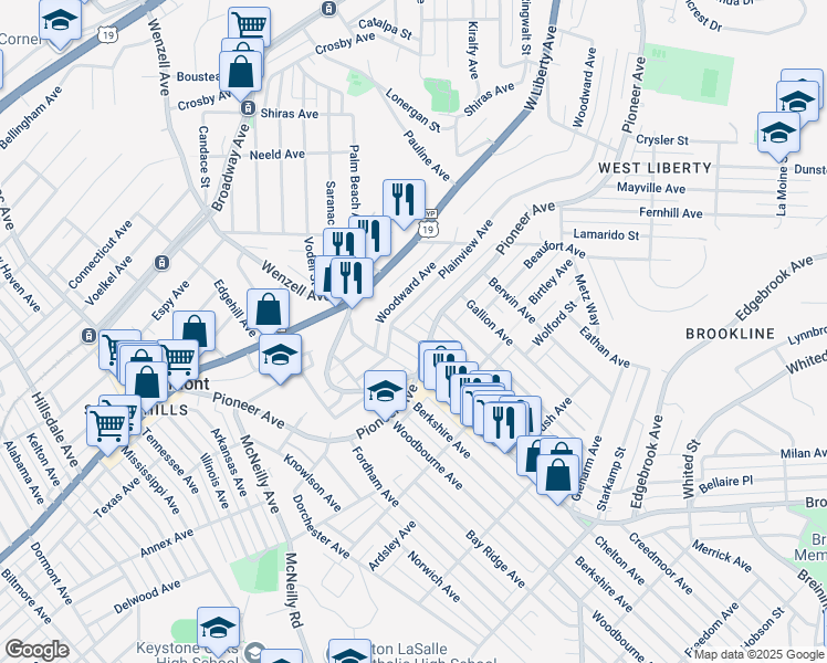 map of restaurants, bars, coffee shops, grocery stores, and more near 316 Templeton Avenue in Pittsburgh