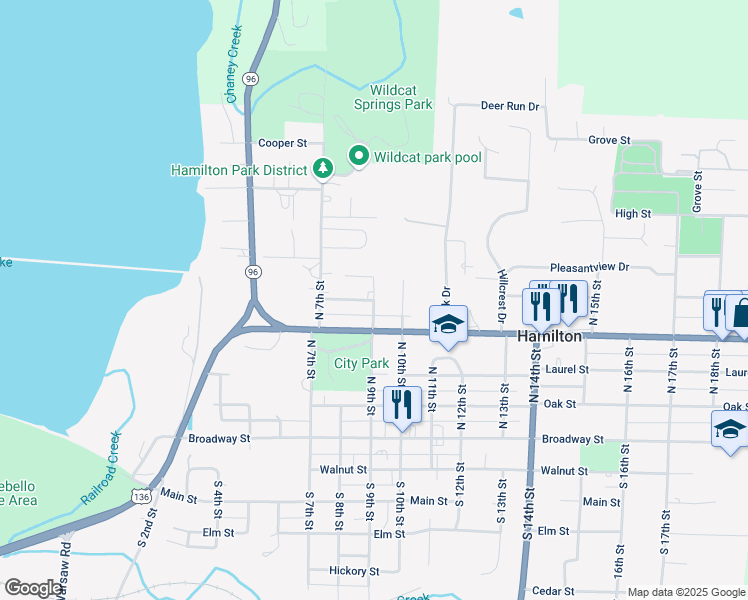 map of restaurants, bars, coffee shops, grocery stores, and more near 354 North 9th Street in Hamilton