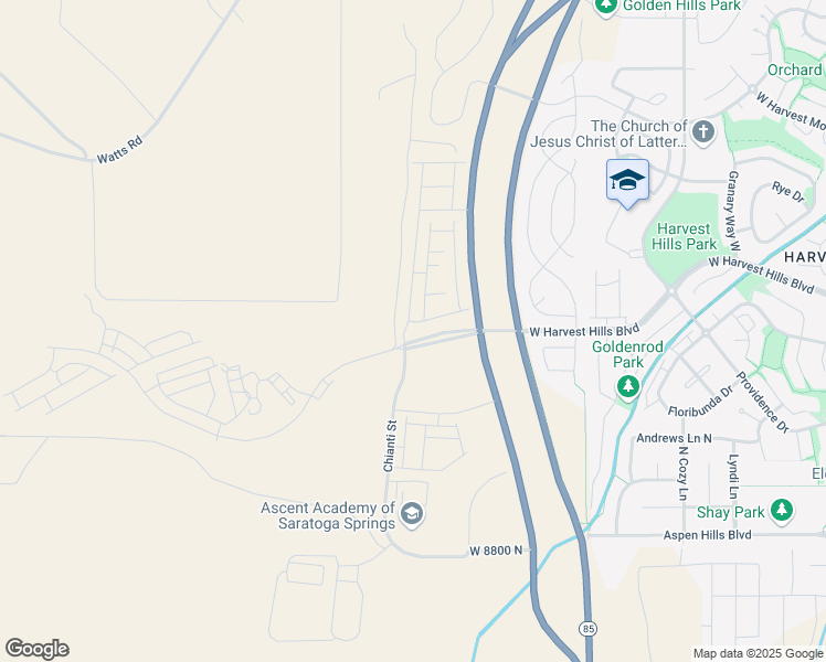 map of restaurants, bars, coffee shops, grocery stores, and more near 971 West Sunspear Drive in Saratoga Springs