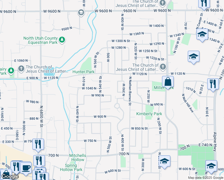 map of restaurants, bars, coffee shops, grocery stores, and more near 471 West 1040 North in American Fork