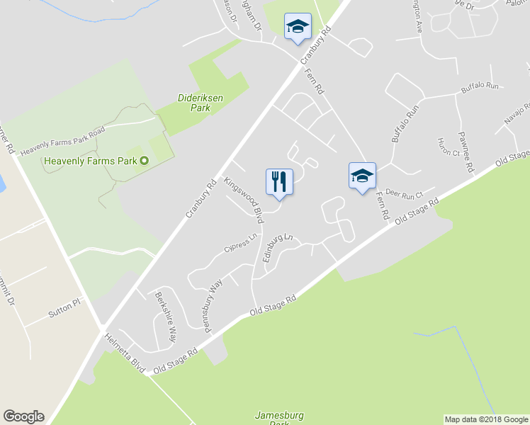map of restaurants, bars, coffee shops, grocery stores, and more near 201 Commons at Kingswood Drive in East Brunswick