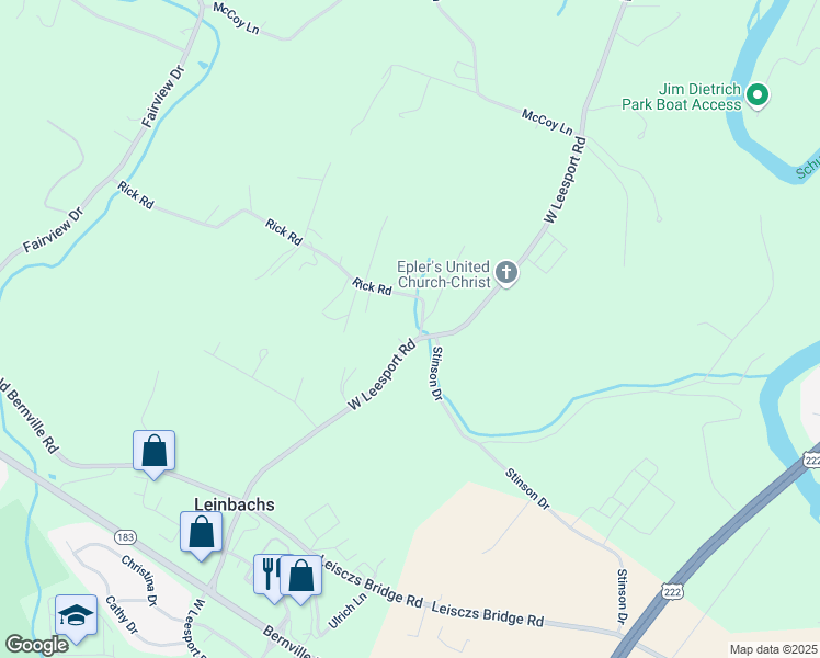 map of restaurants, bars, coffee shops, grocery stores, and more near 1108 West Leesport Road in Leesport