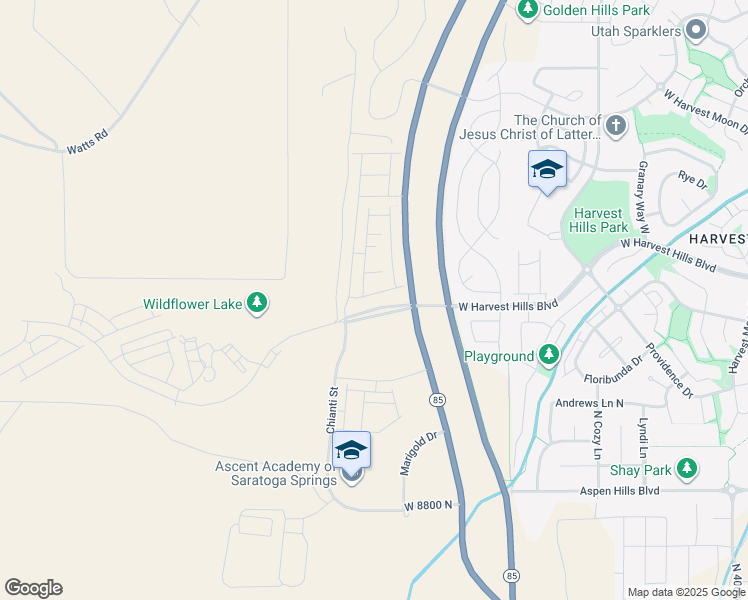 map of restaurants, bars, coffee shops, grocery stores, and more near 937 West Sunspear Drive in Saratoga Springs