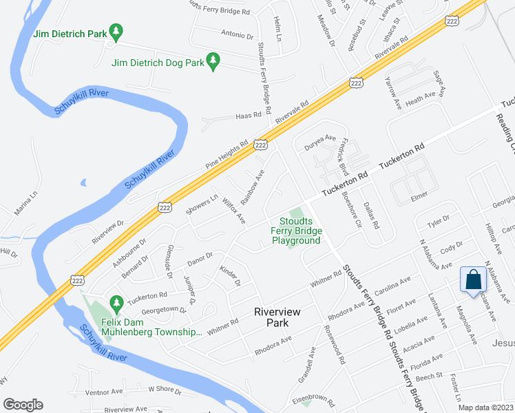 map of restaurants, bars, coffee shops, grocery stores, and more near 817 Suellen Drive in Reading