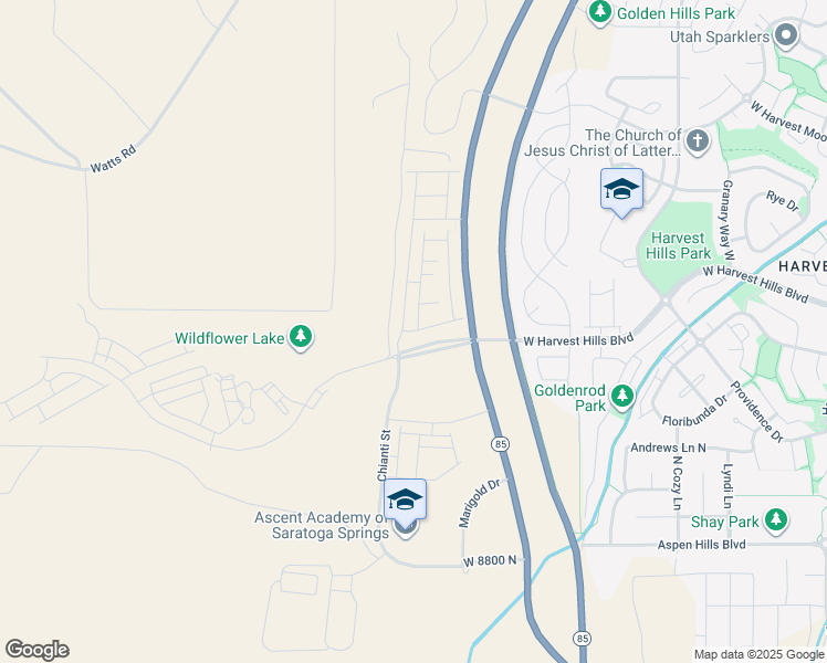 map of restaurants, bars, coffee shops, grocery stores, and more near West Sunspear Drive in Saratoga Springs