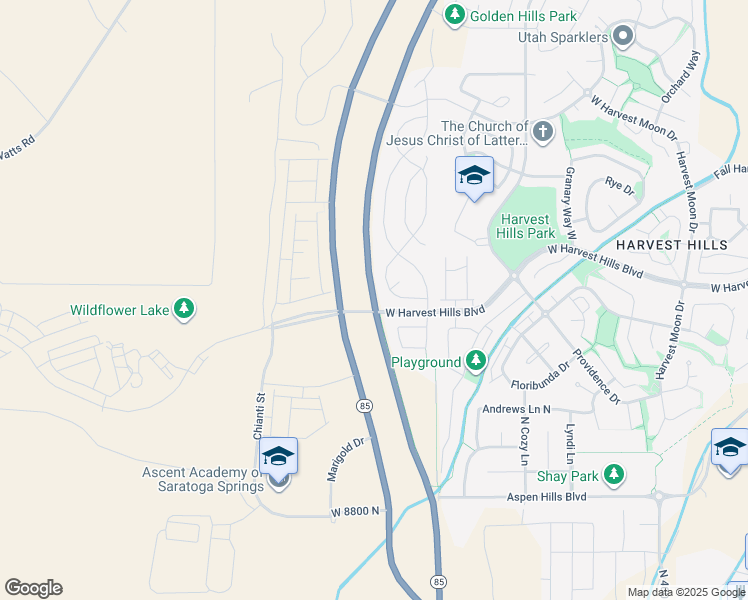 map of restaurants, bars, coffee shops, grocery stores, and more near 733 Wild Hyacinth Drive in Saratoga Springs