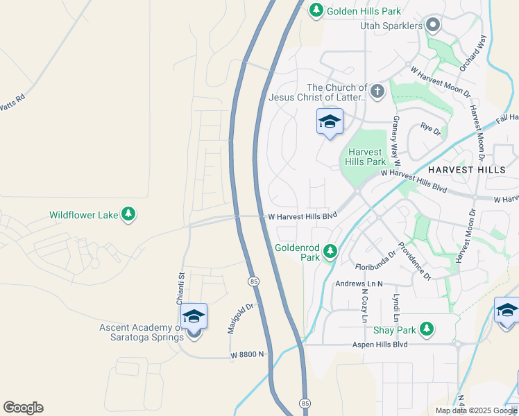 map of restaurants, bars, coffee shops, grocery stores, and more near North Mountain View Drive in Highland
