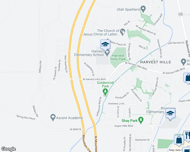 map of restaurants, bars, coffee shops, grocery stores, and more near 1972 North Elderberry Drive in Saratoga Springs