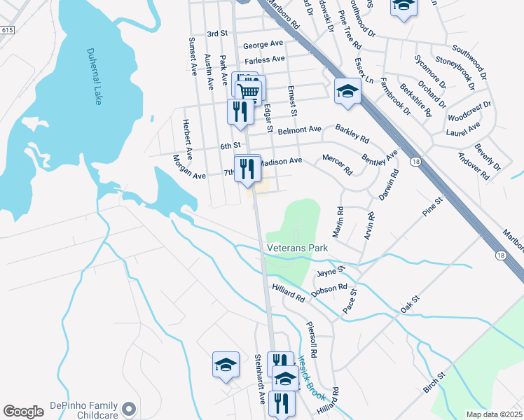 map of restaurants, bars, coffee shops, grocery stores, and more near 1212 Englishtown Road in Old Bridge