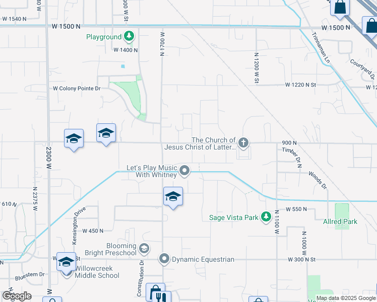 map of restaurants, bars, coffee shops, grocery stores, and more near 861 North 1550 West in Lehi