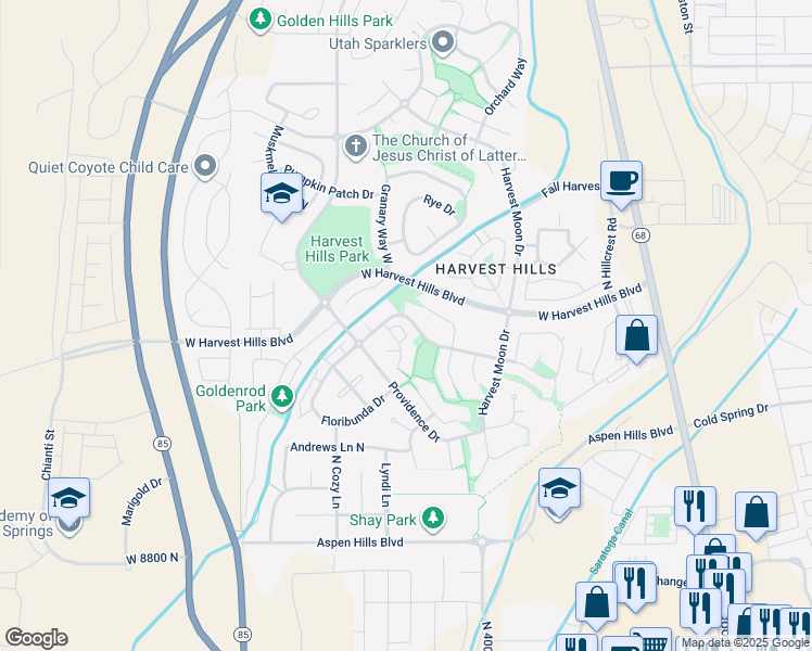 map of restaurants, bars, coffee shops, grocery stores, and more near 1974 Trellis Place in Saratoga Springs