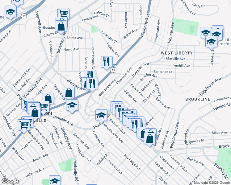 map of restaurants, bars, coffee shops, grocery stores, and more near 316 Templeton Avenue in Pittsburgh