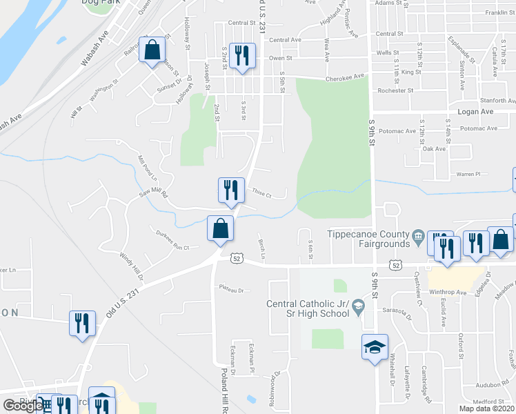 map of restaurants, bars, coffee shops, grocery stores, and more near 40 La Rosa Court in Lafayette