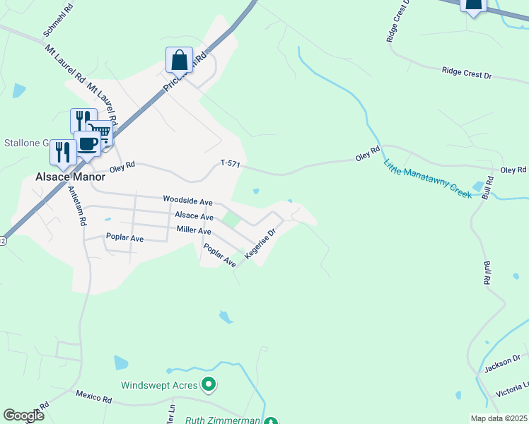 map of restaurants, bars, coffee shops, grocery stores, and more near 74 Woodside Avenue in Temple
