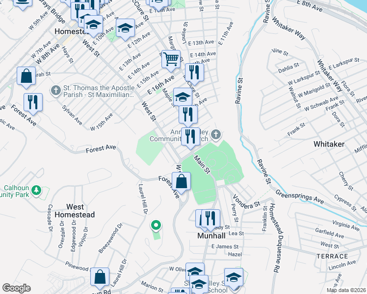 map of restaurants, bars, coffee shops, grocery stores, and more near 114 East 22nd Avenue in Homestead