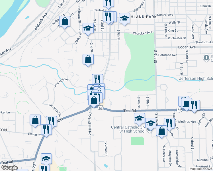 map of restaurants, bars, coffee shops, grocery stores, and more near 30 La Rosa Court in Lafayette