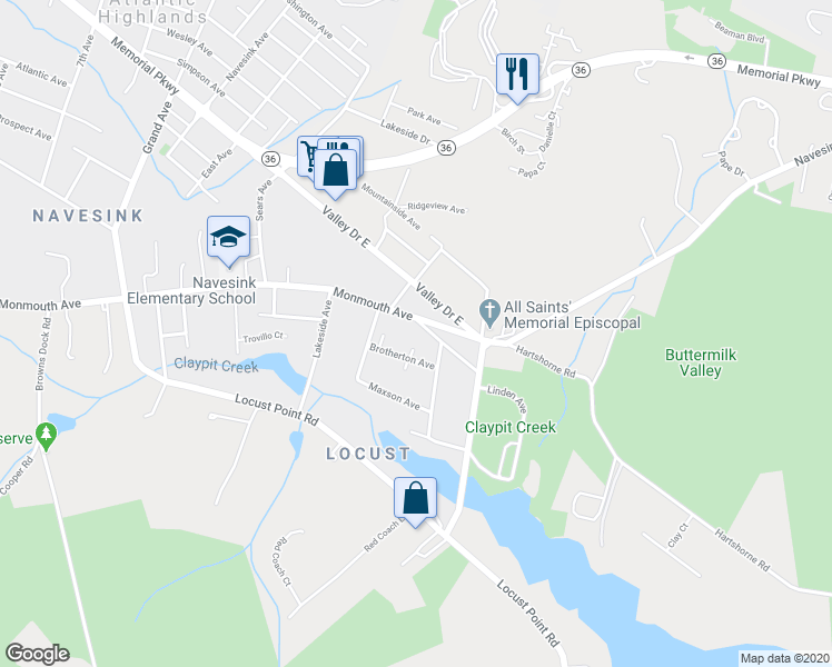map of restaurants, bars, coffee shops, grocery stores, and more near 29 Demmert Avenue in Rumson