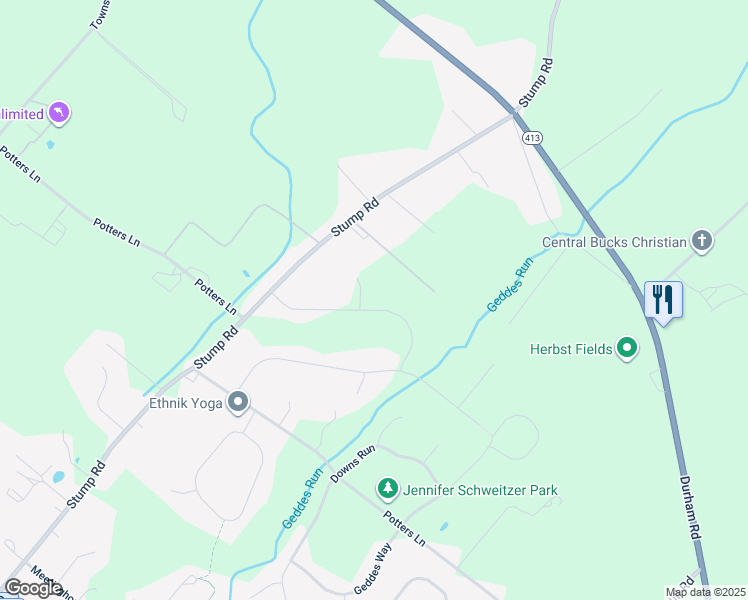 map of restaurants, bars, coffee shops, grocery stores, and more near 5790 Lexington Drive in Bucks County