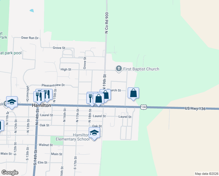 map of restaurants, bars, coffee shops, grocery stores, and more near 1914-1932 Church Street in Hamilton