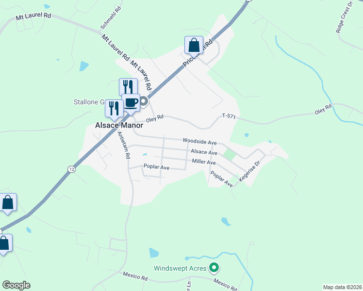 map of restaurants, bars, coffee shops, grocery stores, and more near 31 Alsace Avenue in Temple