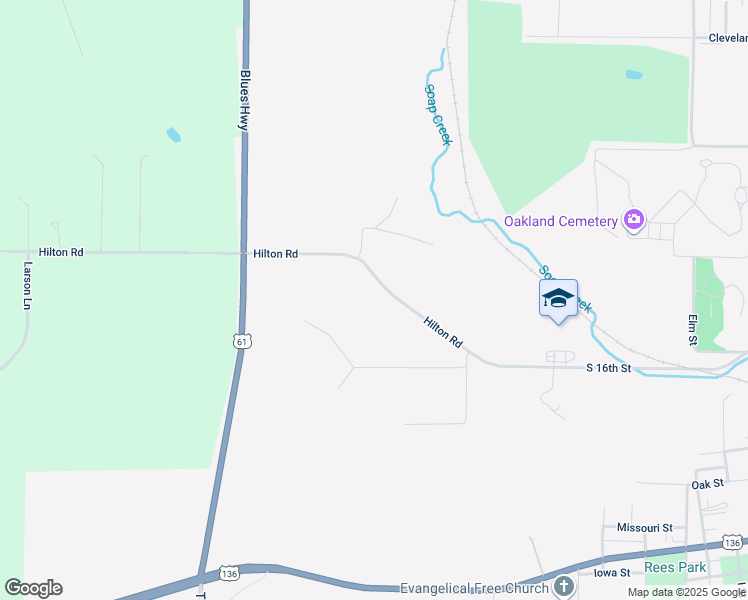 map of restaurants, bars, coffee shops, grocery stores, and more near 1801 Hilton Road in Keokuk