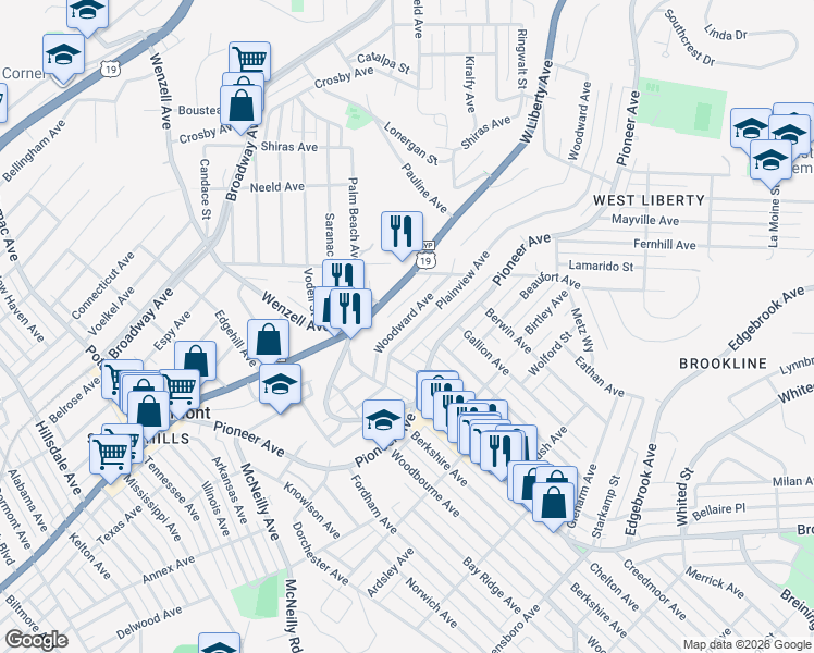 map of restaurants, bars, coffee shops, grocery stores, and more near 316 Templeton Avenue in Pittsburgh