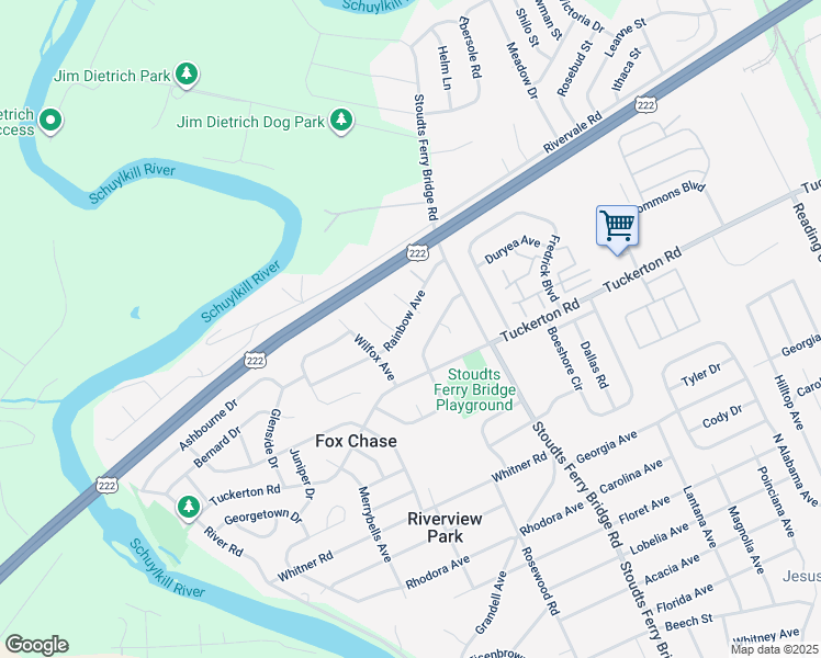 map of restaurants, bars, coffee shops, grocery stores, and more near 817 Suellen Drive in Reading