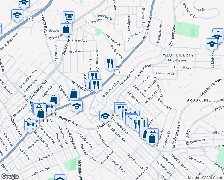 map of restaurants, bars, coffee shops, grocery stores, and more near 316 Templeton Avenue in Pittsburgh