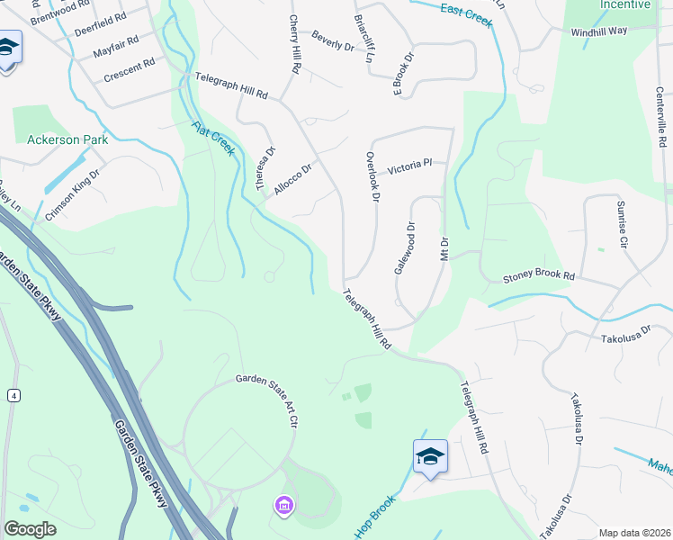 map of restaurants, bars, coffee shops, grocery stores, and more near 80 Telegraph Hill Road in Holmdel