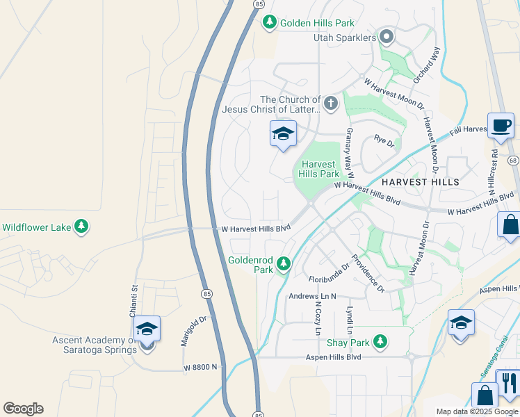 map of restaurants, bars, coffee shops, grocery stores, and more near 2007 Belmont Drive in Saratoga Springs