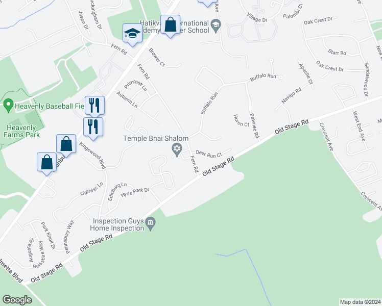 map of restaurants, bars, coffee shops, grocery stores, and more near 17 Fern Road in East Brunswick