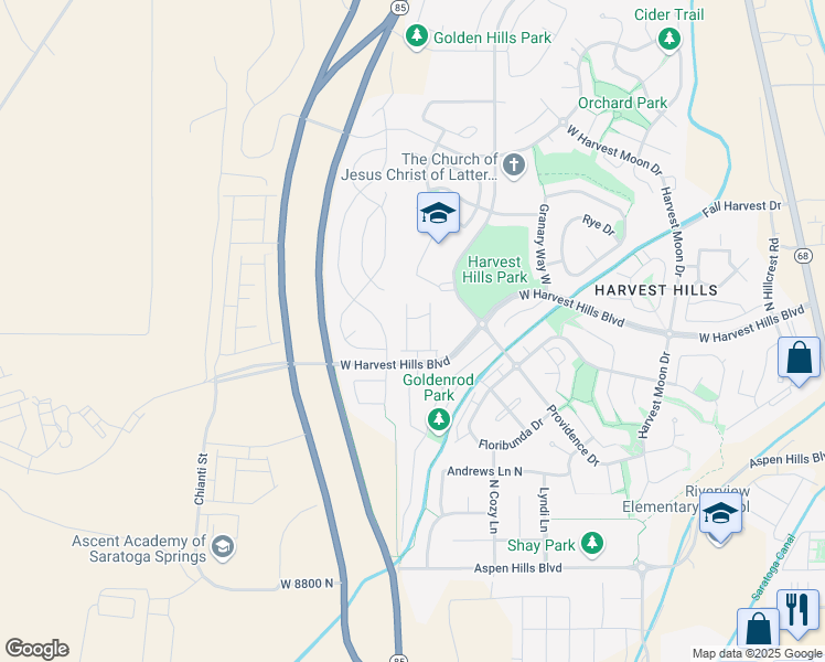 map of restaurants, bars, coffee shops, grocery stores, and more near 2006 Belmont Drive in Saratoga Springs