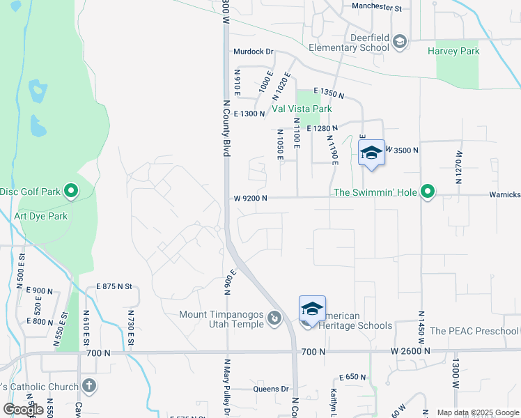 map of restaurants, bars, coffee shops, grocery stores, and more near 1072 North 980 East in American Fork