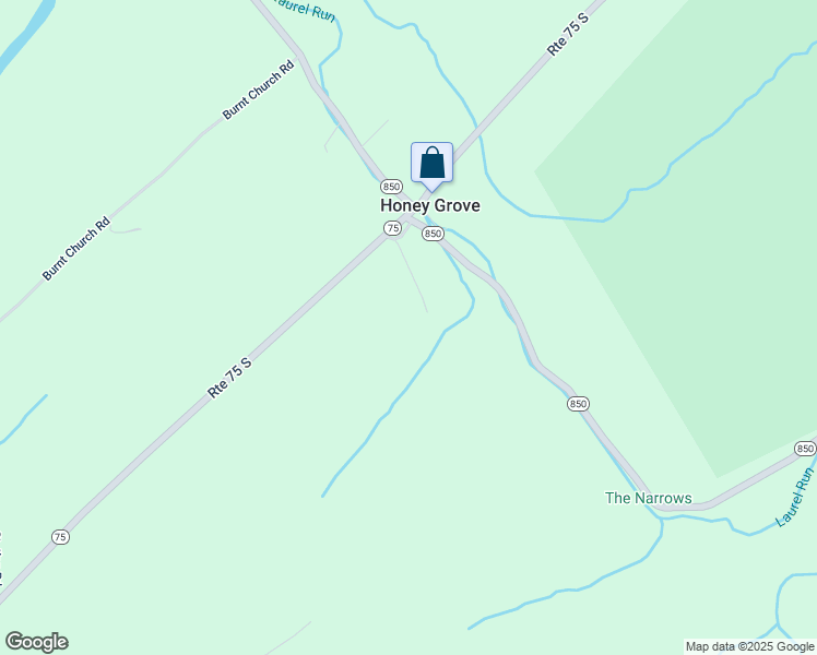 map of restaurants, bars, coffee shops, grocery stores, and more near 192 Gilbow Hill Road in Honey Grove