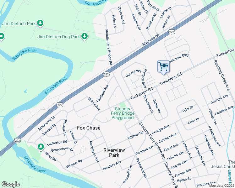 map of restaurants, bars, coffee shops, grocery stores, and more near 4302 Lahall Court in Reading